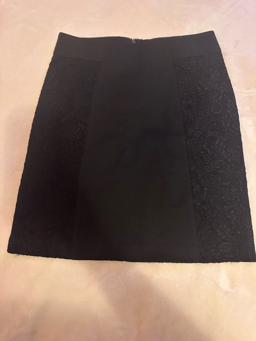 BCBGeneration Black Lace-Panel Pencil Skirt